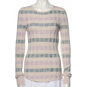 TELA Knit Striped Crew Neck Sweater